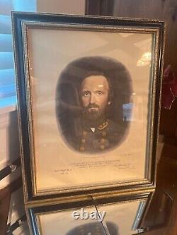 1871 Civil War Lithograph General Stonewall Jackson By A B Walker