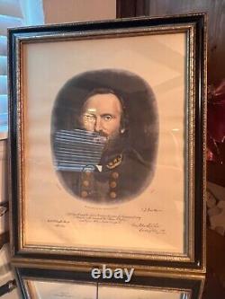 1871 Civil War Lithograph General Stonewall Jackson By A B Walker