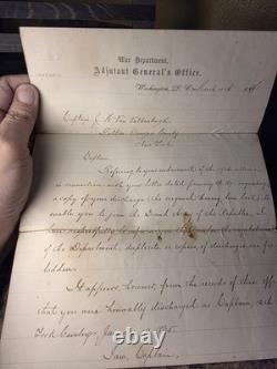 1871 Discharge Document Signed by Two Civil War Generals