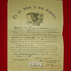 1871 Discharge Document Signed by Two Civil War Generals