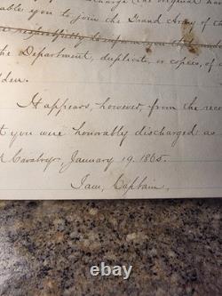1871 Discharge Document Signed by Two Civil War Generals