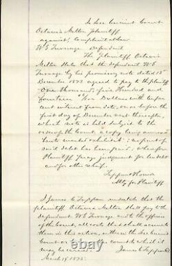 1875 Arkansas Court Document CS General James C. Tappan Autograph