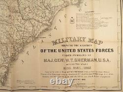 1875 General Sherman 1ed Memoirs US Civil War Union Battles 2v HUGE Military MAP
