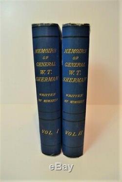1875 MEMOIRS OF GENERAL W. T. SHERMAN Civil War Two Vol. First Edition With Map