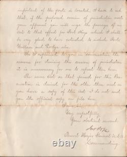 1876 CIVIL WAR GENERAL JOHN POPE signed historic letter FORT LEAVENWORTH, KANSAS