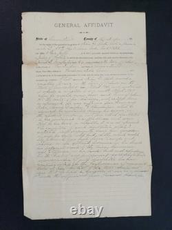 1880s antique CIVIL WAR soldier Pension new london ct PARKER, Co D 24th CT Vol