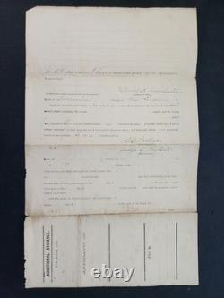 1880s antique CIVIL WAR soldier Pension new london ct PARKER, Co D 24th CT Vol