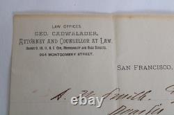 1884 George Cadwalader, Civil War & Mexican American General, Signed Letter, Law