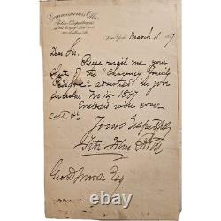 1887 Gen. Fitz John Porter ALS Union V Corps Civil War General, NYC Police