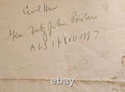 1887 Gen. Fitz John Porter ALS Union V Corps Civil War General, NYC Police