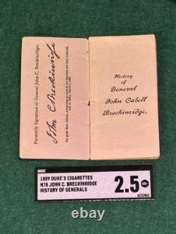 1889 N78 Duke's Booklet, General BRECKINRIDGE, SGC 2.5, Civil War History