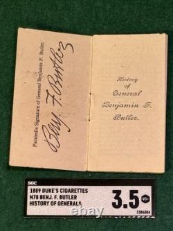 1889 N78 Duke's Booklet, General BUTLER, SGC 3.5 Civil War History