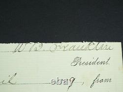 1889 Receipt Signed By 2 Civil War General William B Franklin & John M Thayer