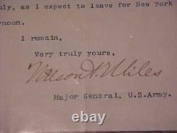 1894 Major General Nelson A Miles Signed Autographed Letter Civil War Indian War