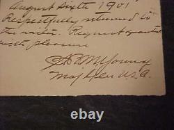 1901 General Samuel Baldwin Marks Young Autographed Signed Note Civil War