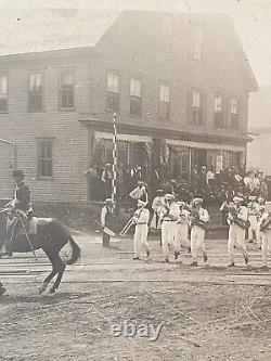 1908 July 4th Parade Photo Monmouth Maine Market General Store Civil War Vet