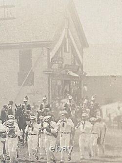 1908 July 4th Parade Photo Monmouth Maine Market General Store Civil War Vet