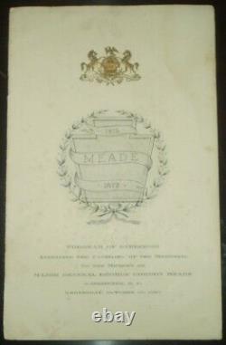 1927, Program From The Unveiling Of The General Meade Memorial, CIVIL War