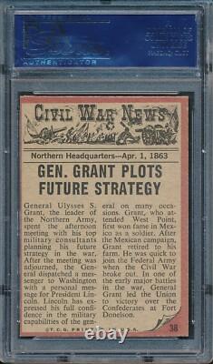 1962 Topps Civil War News #38 General Grant PSA 8 oc