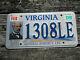 2009 Virginia General Robert E Lee License Plate 1308 Le Va South Civil War