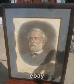 2 Antique Lithograph Civil War Confederate Generals ROBERT LEE STONEWALL JACKSON