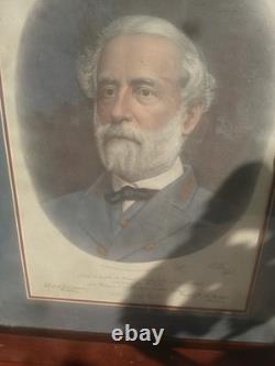 2 Antique Lithograph Civil War Confederate Generals ROBERT LEE STONEWALL JACKSON