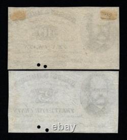 2 Note Set! General A. E. Burnside Civil War Script 10c/25c UNC Broken Banknotes