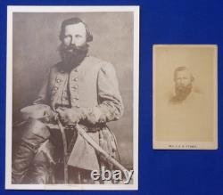 2 Vintage Civil War CDV & Larger PHOTOGRAPHS OF CONFEDERATE GENERAL JEB STUART