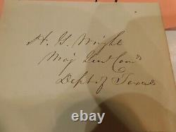 339 Department Of Texas Civil War Major General HG Wright Commander Autograph