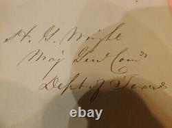 339 Department Of Texas Civil War Major General HG Wright Commander Autograph