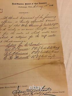 342 CIVIL War Chattanooga Water Supply Restored General Order 1866