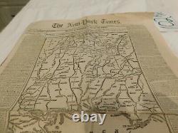 #494 General Grant Civil War Tenn. Mississippi Shiloh Corinth Map New Ft Pillow
