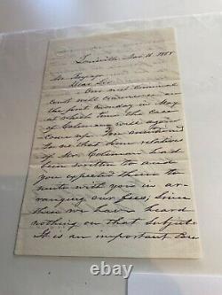 534 CIVIL War General Lovell Rousseau 1858 Letter Louisville Mexican War Signed