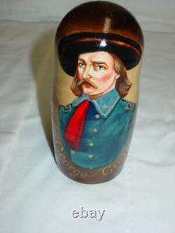 5pc UNION Civil War Generals Russian Nesting Doll Set Grant Custer Joshua ++