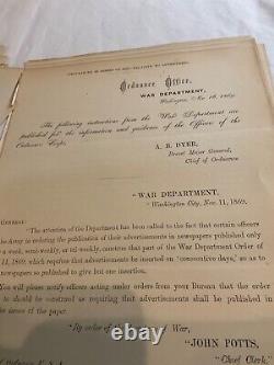 844 Us Army CIVIL War Era General Orders Thirty Complete Transfers Weapons Etc
