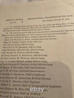 888 CIVIL War New Orleans General Order Np Banks Staff Name 1862 Dept Of Gulf Tx
