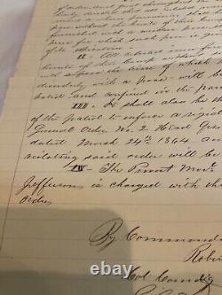 907 CIVIL War Carrollton Louisiana Headquarters General Order 1864 Passes Requir