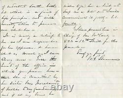 AMERICAN CIVIL WAR GENERAL William Tecumseh Sherman autograph letter signed & mo
