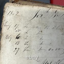 ANTIQUE 1850s-61 GENERAL STORE LEDGER SCRAPBOOK INVOICE EPHEMERA CIVIL WAR ERA