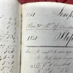ANTIQUE 1850s-61 GENERAL STORE LEDGER SCRAPBOOK INVOICE EPHEMERA CIVIL WAR ERA