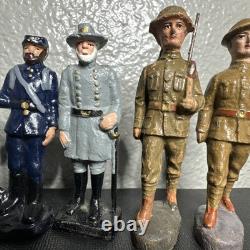 ANTIQUE CIVIL WAR HAND PAINTED CONFEDERATE ROBERT E LEE/GENERAL GRANT lot3.5