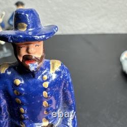 ANTIQUE CIVIL WAR HAND PAINTED CONFEDERATE ROBERT E LEE/GENERAL GRANT lot3.5