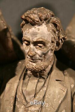 American Civil War Cast Plaster Sculpture Abraham Lincoln Stanton General Grant