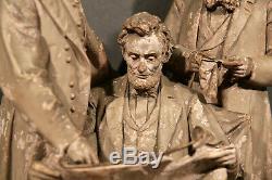 American Civil War Cast Plaster Sculpture Abraham Lincoln Stanton General Grant
