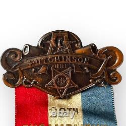 Antique 1910 GAR Civil War 29th Encampment Badge Medal General Hooker Kansas