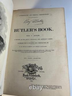 Antique Ben BUTLER'S BOOK Civil War General Autobio Leather Ornate Victorian 1st