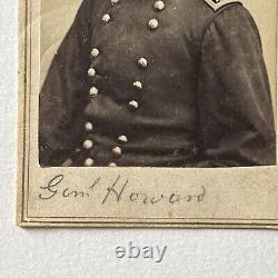 Antique CDV Photograph Civil War General Oliver Otis Howard Brady Tax Stamp