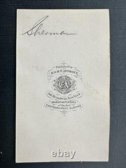 Antique CDV Photograph Union Lieut. General William T. Sherman Anthony CIVIL War