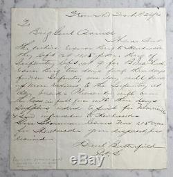 Antique CIVIL War Union Major General Daniel Butterfield Signed Letter Als 1863