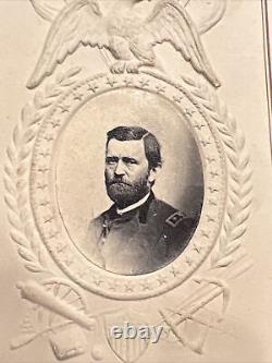 Antique C. 1862 Civil War Union U. S. Grant CDV Embossed Patriotic Border RARE